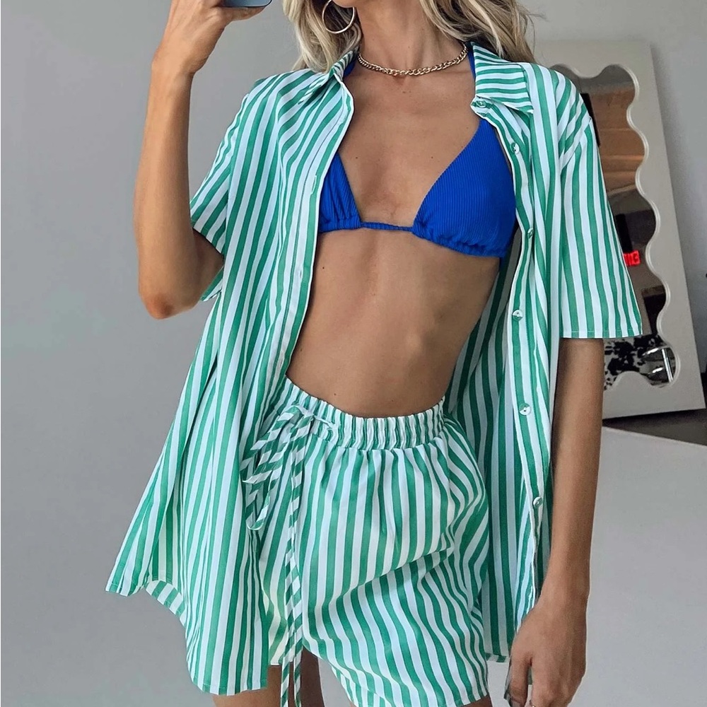 Princess polly green stripe set